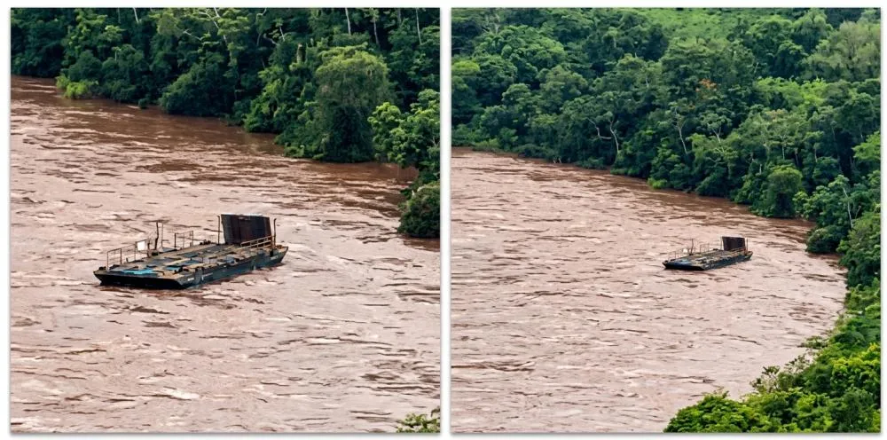 Balsa se rompe e é arrastada pela correnteza do Rio Piquiri
